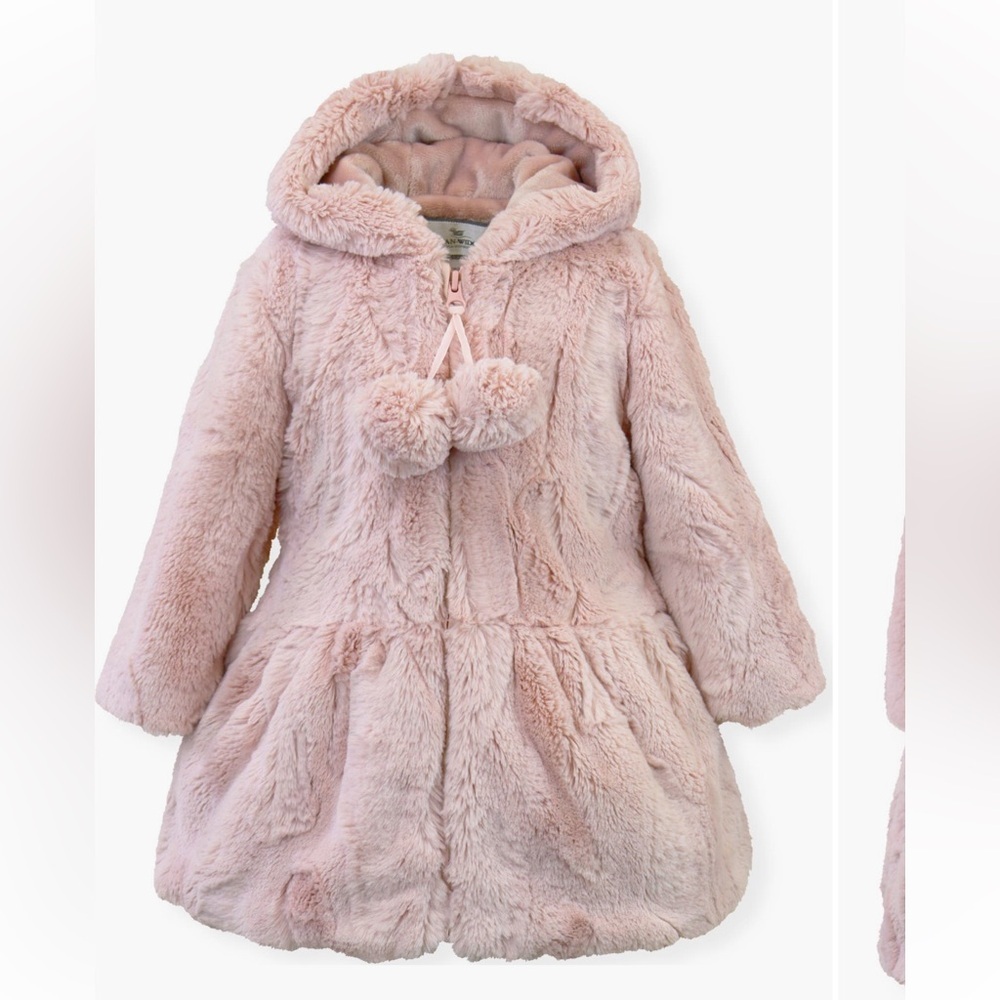 Widgeon Faux Fur Hooded Zip Front Pompom Coat